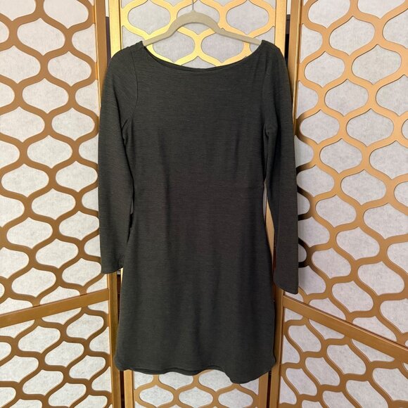 Toad & Co Size S Gray Intermosso Long Sleeve Boat Neck Knee-Length Dress - Picture 3 of 16